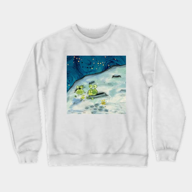 Moon Frogs - Eliza and Boo Crewneck Sweatshirt by helengarvey